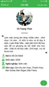 dạy kèm đàn guitar